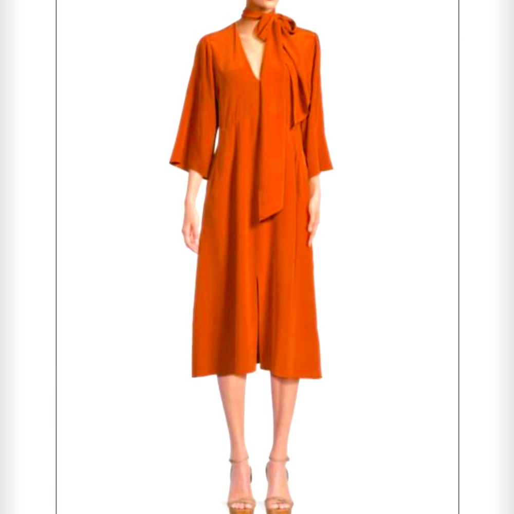 Equipment Julianne Tie Silk Midi dress